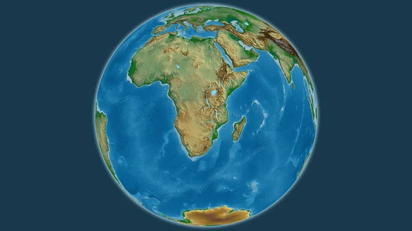 以赞比亚为中心的地球物理图 — 图库照片