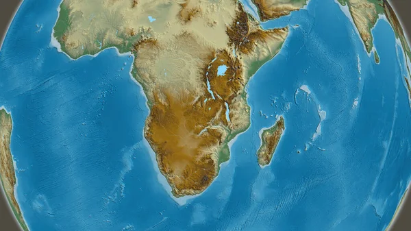 Relief map centered on Zambia neighborhood area