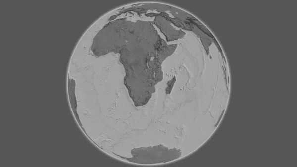 以津巴布韦为中心的Bilevel全球地图 — 图库照片