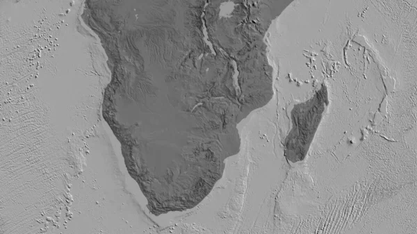 以津巴布韦邻近地区为中心的Bilevel地图 — 图库照片