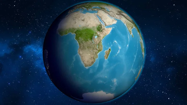 Satellite Globe Map Centered Zimbabwe — Stock Photo, Image