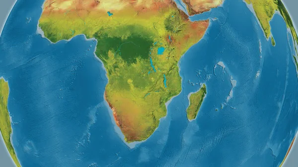 Topographic Map Centered Zambia Neighborhood Area — Stock Photo, Image