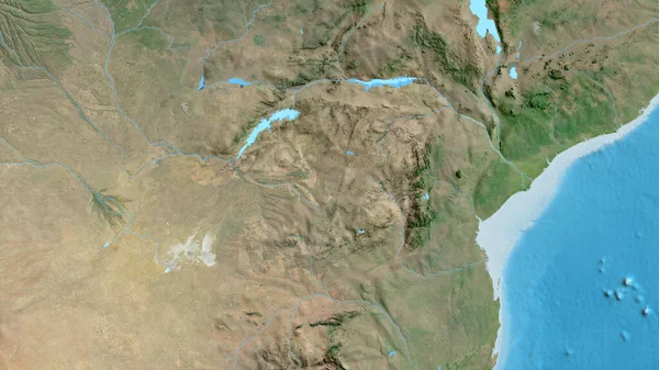 Nahaufnahme Einer Asatelliten Karte Mit Simbabwe Zentrum — Stockfoto
