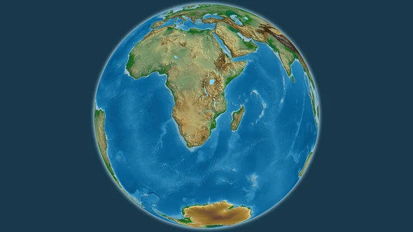 Fizyczna Mapa Globu Skupiona Zimbabwe — Zdjęcie stockowe