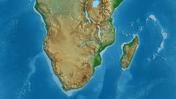Physische Landkarte Mit Simbabwe Zentrum — Stockfoto
