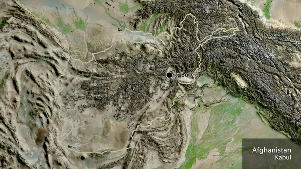 Närbild Afghanistans Gränsområde Satellitkarta Huvudpunkt Runt Landet Landets Engelska Namn — Stockfoto