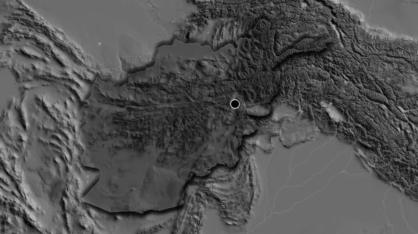 Gros Plan Zone Frontalière Afghanistan Avec Une Sombre Superposition Sur — Photo