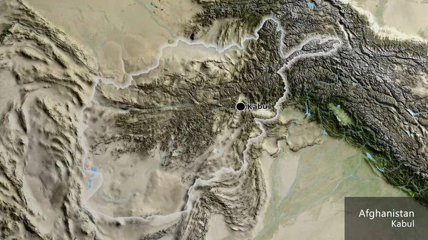 Zbliżenie Afgańskiej Strefy Przygranicznej Zdjęciu Satelitarnym Yahoo Główny Punkt Świeć — Zdjęcie stockowe