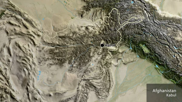 Närbild Afghanistans Gränsområde Satellitkarta Huvudpunkt Runt Landet Landets Engelska Namn — Stockfoto