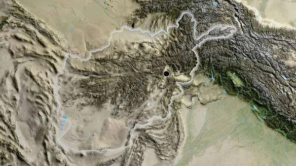 Zbliżenie Afgańskiej Strefy Przygranicznej Zdjęciu Satelitarnym Yahoo Główny Punkt Blask — Zdjęcie stockowe
