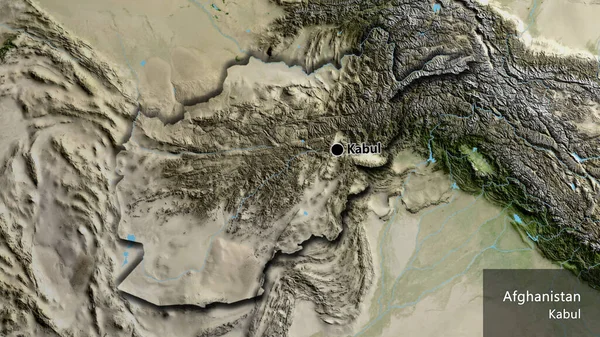 Närbild Afghanistans Gränsområde Satellitkarta Huvudpunkt Skalade Kanter Landet Form Landets — Stockfoto