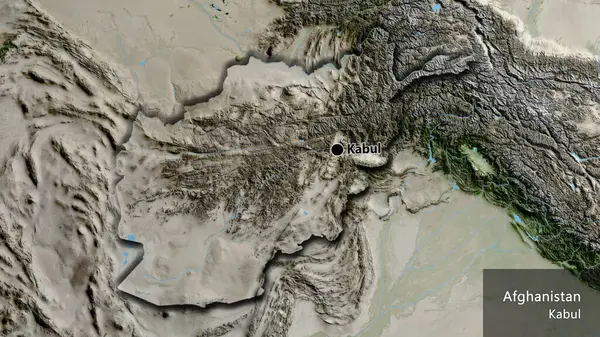 Närbild Afghanistans Gränsområde Satellitkarta Huvudpunkt Skalade Kanter Landet Form Landets — Stockfoto