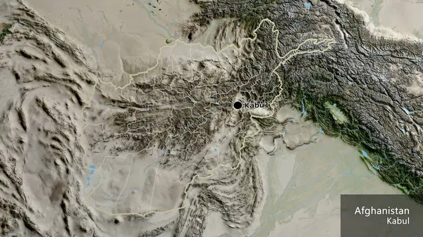 Närbild Afghanistans Gränsområde Och Dess Regionala Gränser Satellitkarta Huvudpunkt Runt — Stockfoto