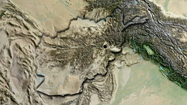 Detailní Záběr Pohraniční Oblasti Afghánistánu Satelitní Mapě Fakt Zkosené Hrany — Stock fotografie