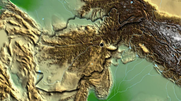 Närbild Afghanistans Gränsområde Fysisk Karta Huvudpunkt Skalade Kanter Lantformen — Stockfoto