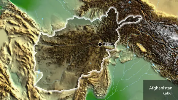 Close Van Het Afghaanse Grensgebied Met Een Donkere Overlapping Een — Stockfoto