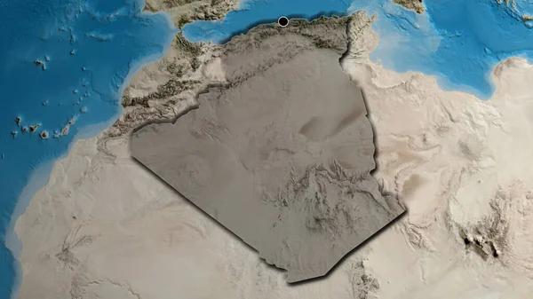 Primer Plano Zona Fronteriza Argelia Destacando Con Una Oscura Superposición —  Fotos de Stock