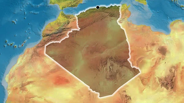 Primer Plano Zona Fronteriza Argelia Destacando Con Una Oscura Superposición —  Fotos de Stock