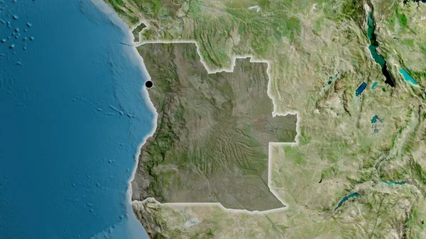Крупним Планом Підсвічування Прикордонної Зони Анголи Темним Накладанням Супутникову Карту — стокове фото