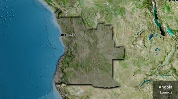 앙골라 지역의 촬영은 지도에 오버레이로 조명되고 국토의 가장자리를 나라의 — 스톡 사진