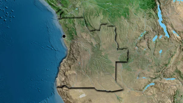 Крупный План Приграничной Зоны Анголы Спутниковой Карте Отличный Момент Скошенный — стоковое фото