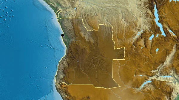 Крупный План Приграничной Зоны Анголы Подчеркнутый Тёмным Наложением Рельефную Карту — стоковое фото