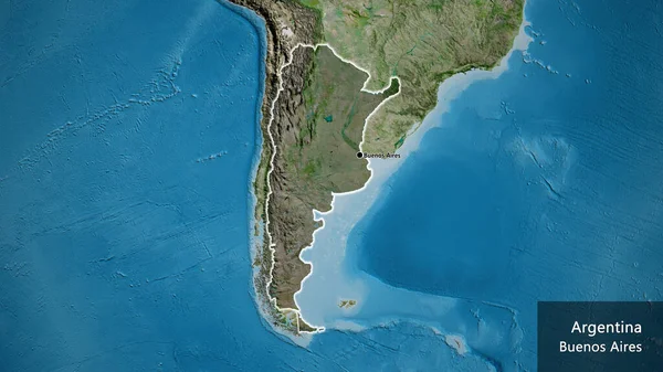 Nahaufnahme Des Argentinischen Grenzgebiets Hervorgehoben Durch Eine Dunkle Überlagerung Auf — Stockfoto