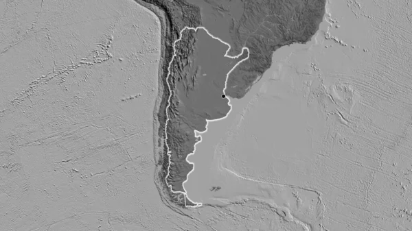 在双边地图上对阿根廷边境地区进行的密切监视 资本点 风靡全国 — 图库照片