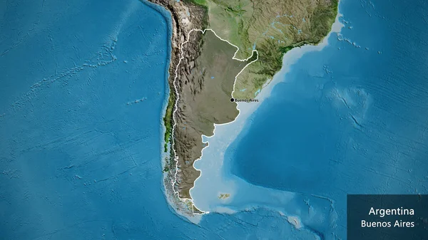 아르헨티나 지역의 촬영은 지도에 구름이 국가의 모양을 중심으로 나라의 — 스톡 사진