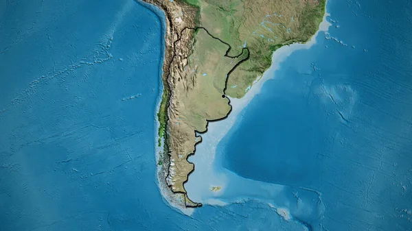 Primer Plano Zona Fronteriza Argentina Mapa Satelital Punto Capital Bordes — Foto de Stock