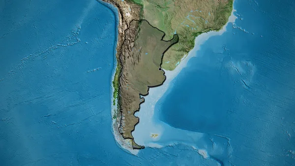 Zbliżenie Strefy Przygranicznej Argentyny Ciemną Nakładką Zdjęciu Satelitarnym Yahoo Główny — Zdjęcie stockowe