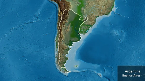 Gros Plan Zone Frontalière Argentine Mettant Évidence Une Superposition Sombre — Photo