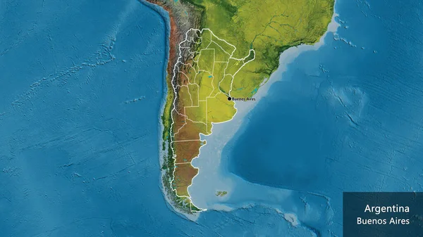 Argentin Határtérség Regionális Határainak Közelsége Topográfiai Térképen Remek Pont Vázolja — Stock Fotó