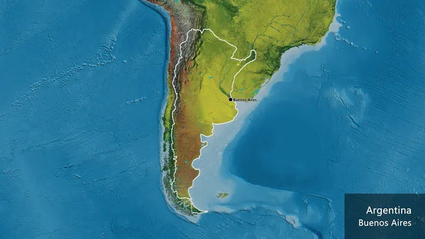 Közelkép Argentin Határ Menti Területről Egy Topográfiai Térképen Remek Pont — Stock Fotó