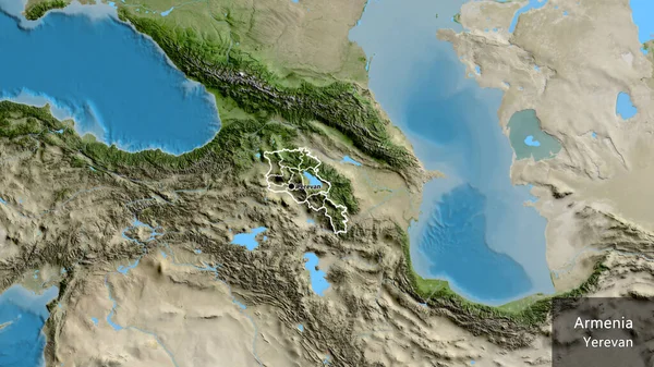 Close Van Het Grensgebied Van Armenië Zijn Regionale Grenzen Een — Stockfoto