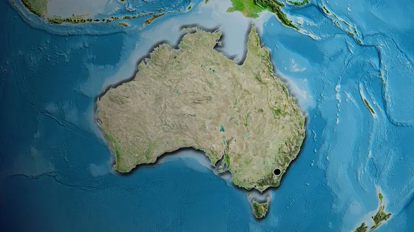 Zbliżenie Strefy Przygranicznej Australii Zdjęciu Satelitarnym Yahoo Główny Punkt Ścinane — Zdjęcie stockowe