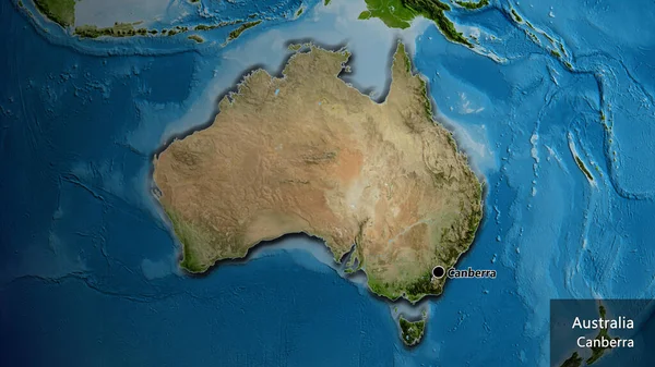 Крупный План Пограничной Зоны Австралии Спутниковой Карте Отличный Момент Скошенный — стоковое фото