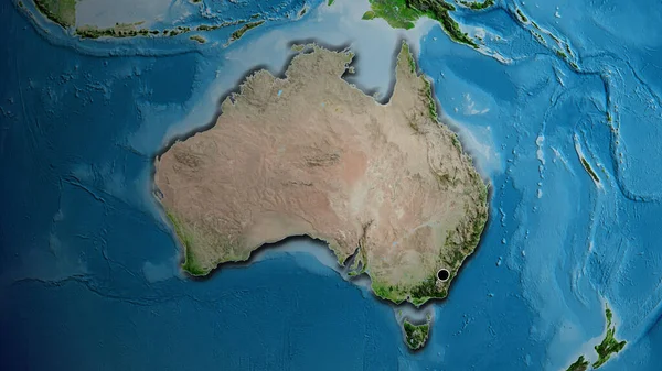 Близько Прикордонної Території Австралії Супутниковій Карті Столична Точка Перевернуті Краї — стокове фото