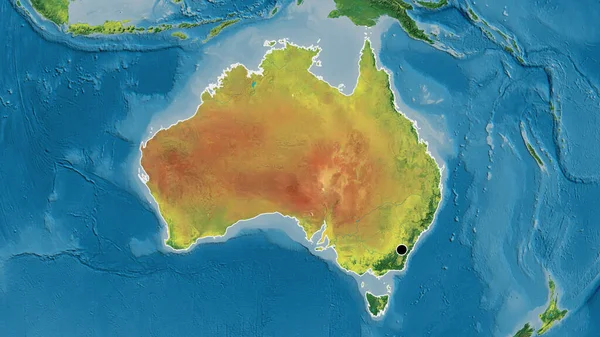 Близько Прикордонної Території Австралії Топографічній Карті Столична Точка Контур Навколо — стокове фото