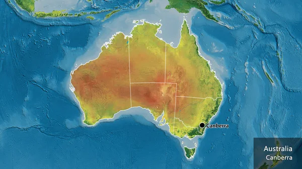Крупный План Пограничной Зоны Австралии Региональных Границ Топографической Карте Отличный — стоковое фото
