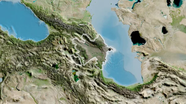 Close Área Fronteira Azerbaijão Destacando Com Uma Sobreposição Escura Mapa — Fotografia de Stock