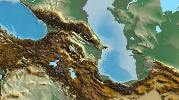 Primo Piano Della Zona Frontiera Con Azerbaigian Una Mappa Soccorso — Foto Stock