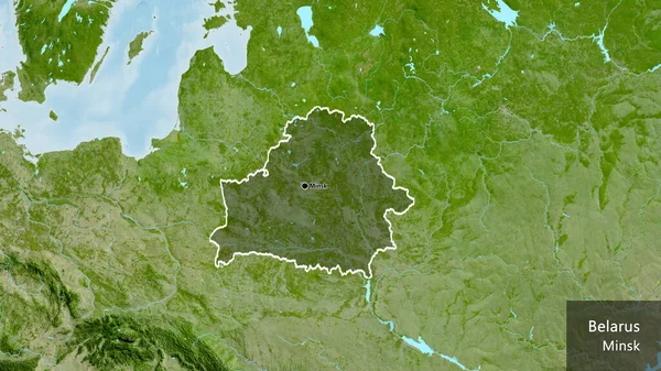 Nahaufnahme Des Weißrussischen Grenzgebiets Hervorgehoben Durch Eine Dunkle Überlagerung Auf — Stockfoto