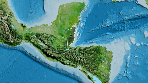 Gros Plan Zone Frontalière Belize Surbrillance Avec Une Superposition Sombre — Photo
