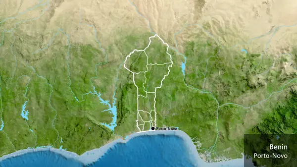 Gros Plan Sur Frontière Bénin Ses Frontières Régionales Sur Une — Photo