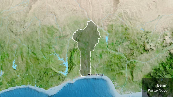 Primer Plano Zona Fronteriza Benín Destacando Con Una Oscura Superposición —  Fotos de Stock