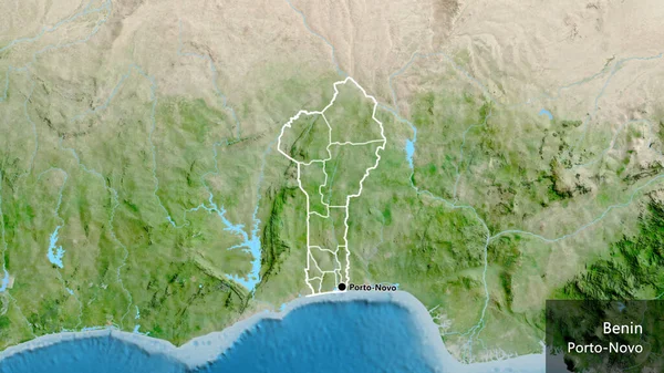 Gros Plan Sur Frontière Bénin Ses Frontières Régionales Sur Une — Photo