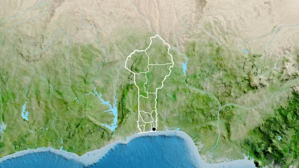 Primer Plano Zona Fronteriza Benín Sus Fronteras Regionales Mapa Por — Foto de Stock