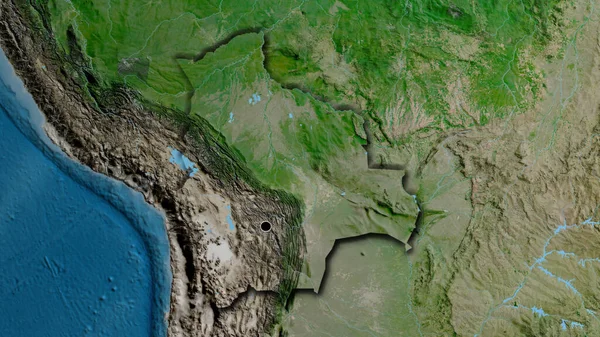 Närbild Bolivias Gränsområde Satellitkarta Huvudpunkt Skalade Kanter Lantformen — Stockfoto