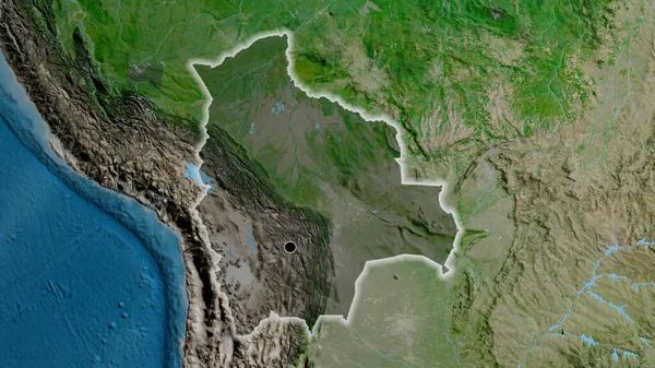 Primer Plano Zona Fronteriza Bolivia Destacando Con Una Oscura Superposición —  Fotos de Stock